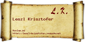 Leszl Krisztofer névjegykártya